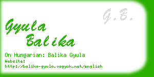 gyula balika business card